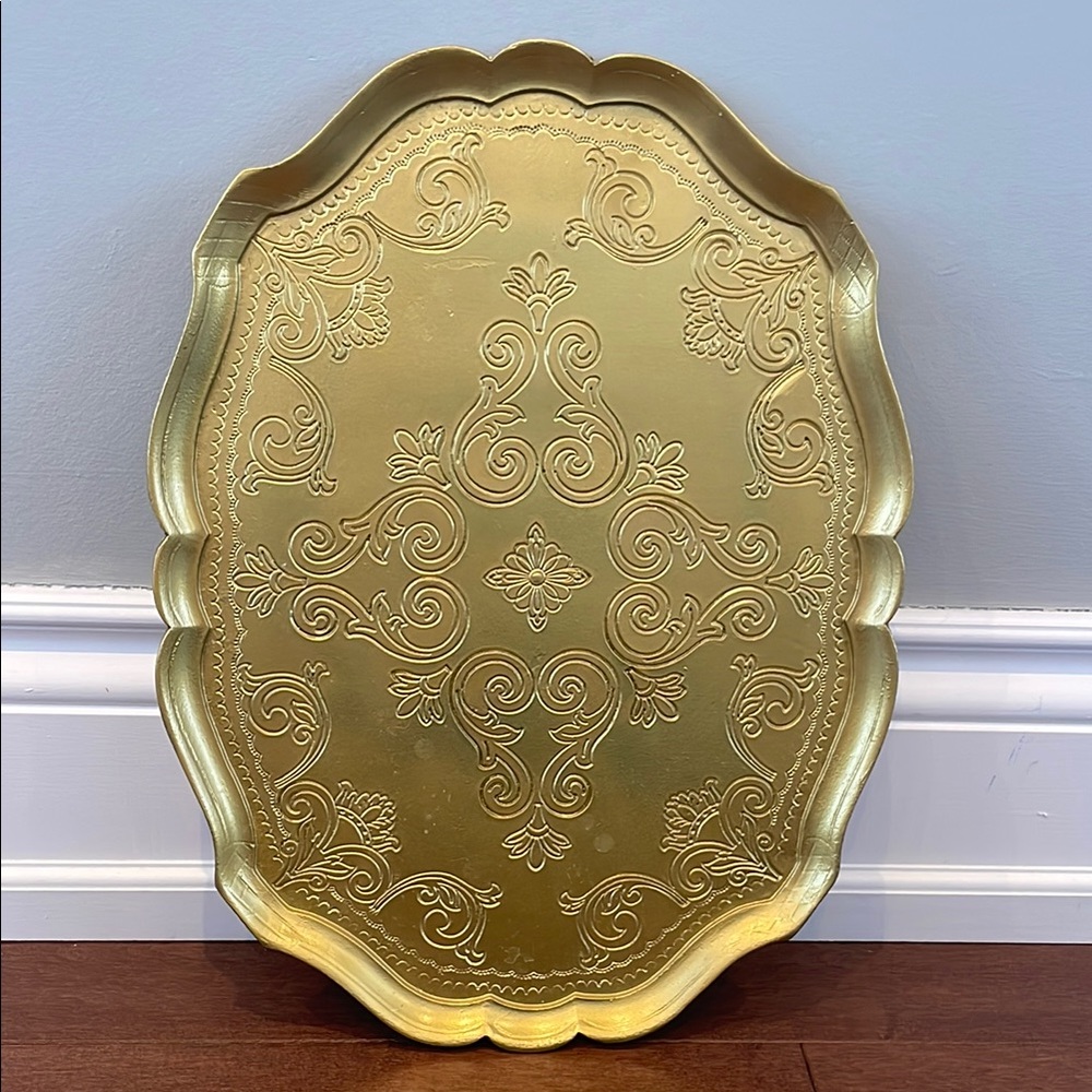 Elegant Gold Decorative serving Tray